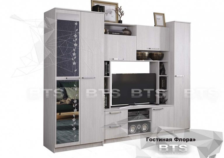 Гостиная Флора ясень белый